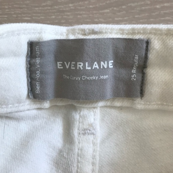 Everlane The Curvy Cheeky  Straight Leg Jeans bone White Size 25 - Picture 5 of 11